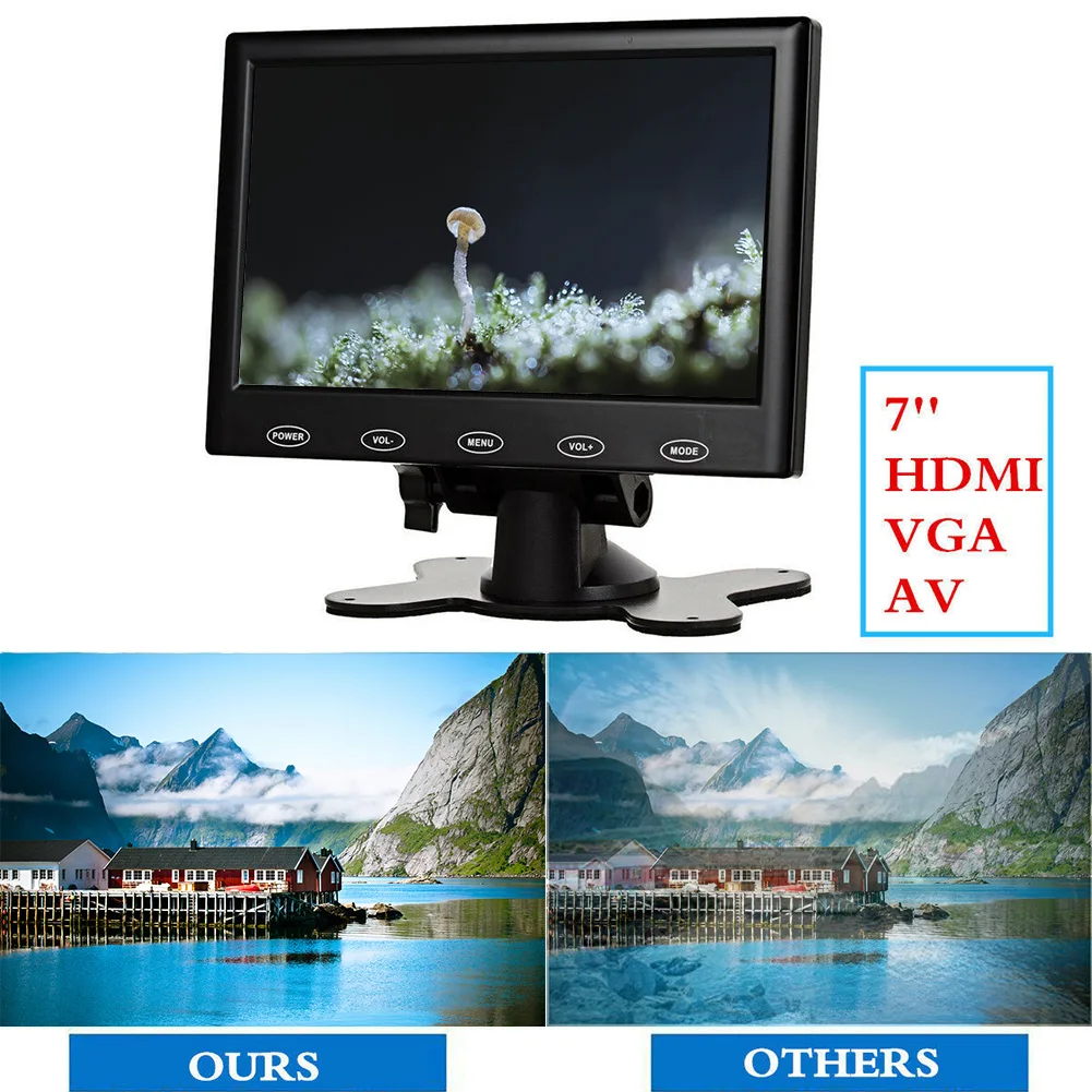 7 дюймовый портативный монитор TFT LCD для ноутбука с дистанционным управлением HDMI AV