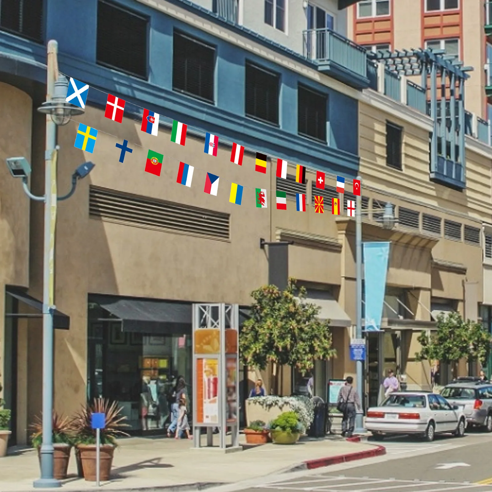 Баннер на Европейский Кубок международные Висячие гирлянды в 24 страны для газона