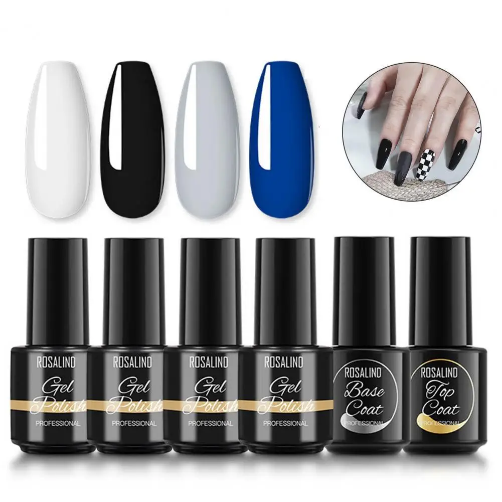 

rosalind 7ml Nail Polish Quick Drying Breathable Non-Irritating Hybrids Manicure Nails Art Base Top Coat for Lady