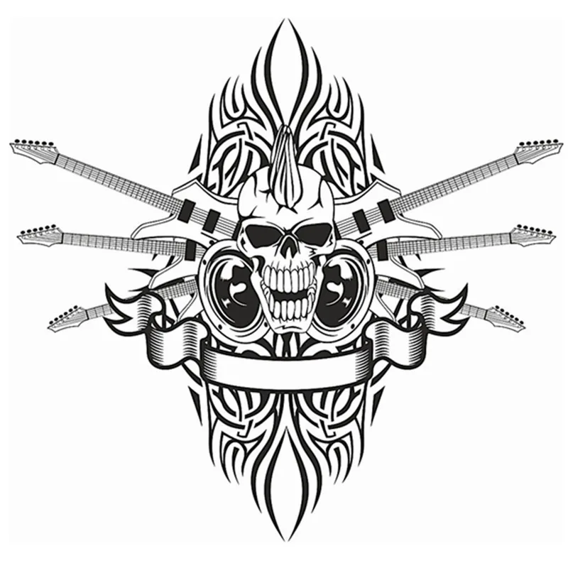 Череп Хэллоуин рок гитарная наклейка панк наклейки смерть ужас дьявол плакат