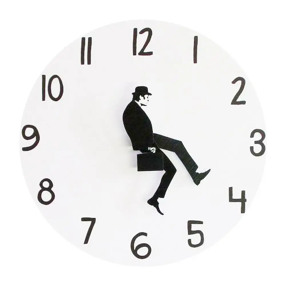 

Ministry Of Silly Walk Wall Clock British Comedy Inspired Comedian Home Decor Novelty Wall Watch Funny Walking Silent Mute Clock