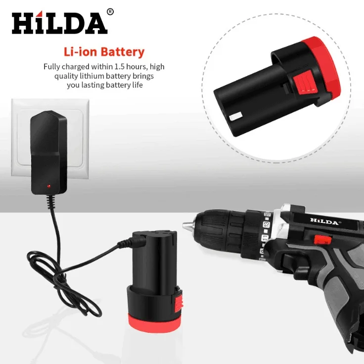 

12V Home Electric Screwdriver Cordless Drill Lithium Battery Wireless Rechargeable Hand Drills Two-speed Power Tools