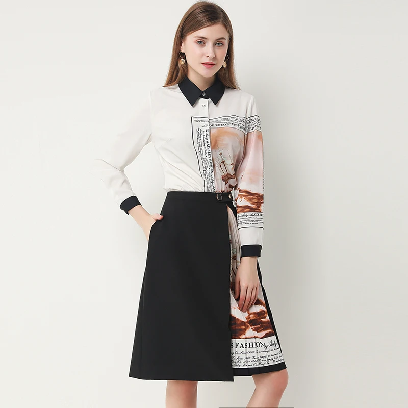 Новинка весны 2 шт. женские наборы с принтом высокое качество модные белые