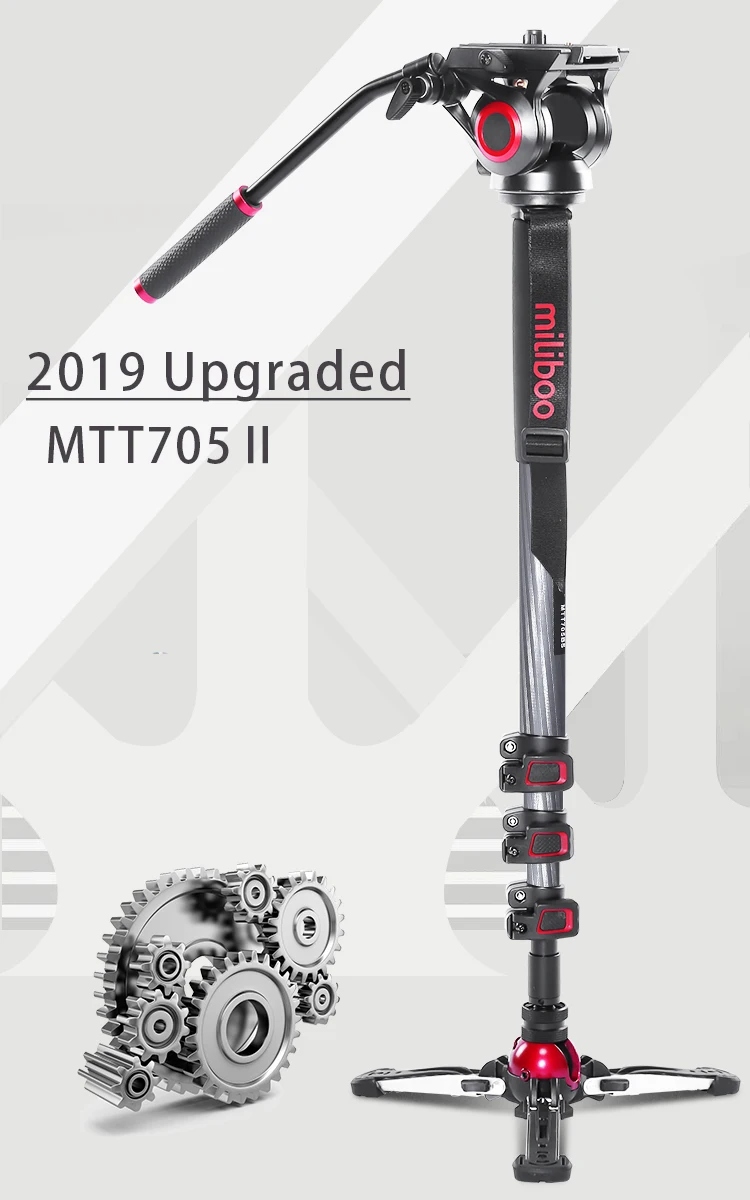 Miliboo MTT705Ⅱ Carbon Fiber портативный монопод с жидкой головкой для видеокамеры/штатив для цифровой зеркальной камеры