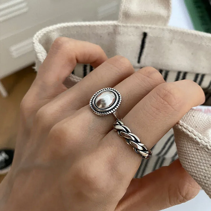 

Кольца серебряного цвета парные аксессуары INS Модные Винтажные скрученные дизайнерские круглые геометрические ювелирные изделия 2021 тренд