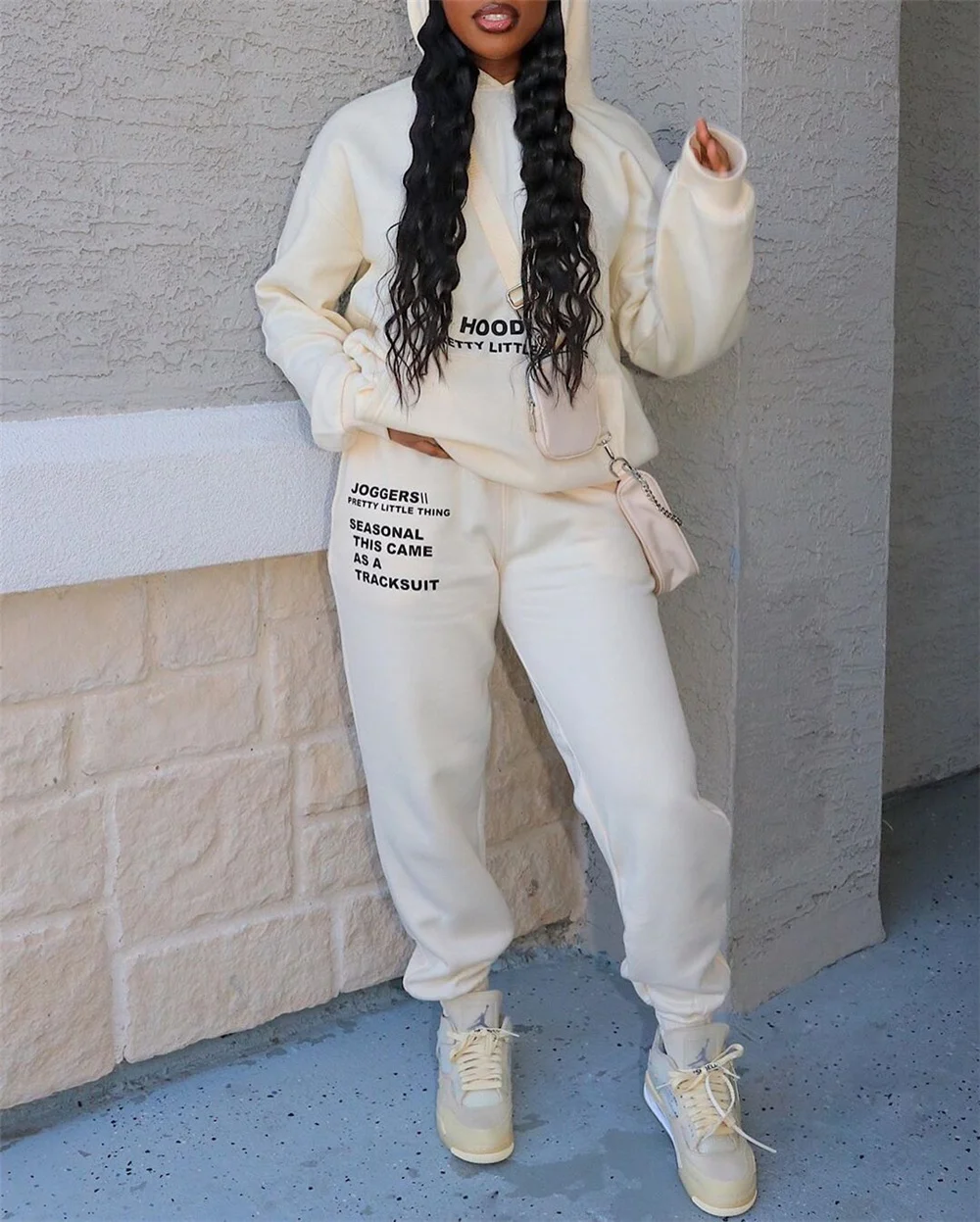 Спортивный комплект из 2 предметов с надписью для женщин толстовки джоггеры