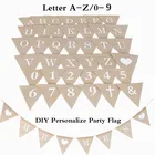 Индивидуальный флаг для вечерние с надписью A-Z Diy джутовый флаг баннер флаги бар свадебное украшение Детский праздник товары для рукоделия