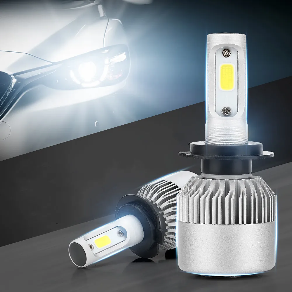 

Two Pieces LED H1 H3 H7 H4 H13 H11 9004 880 9007 Auto S2 Car Headlight Bulbs 72W 8000LM 6500K for 9V To 36V 200M Lighting Range