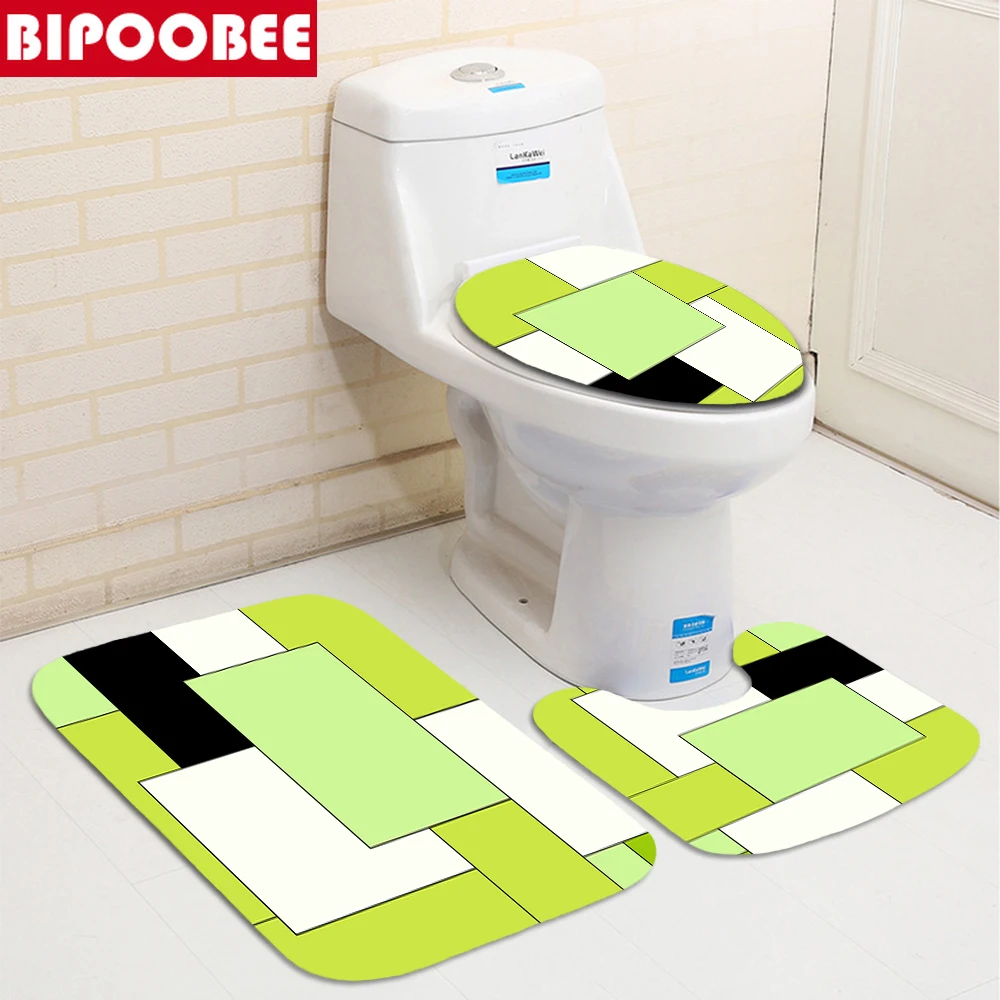 Креативная Современная занавеска для душа сетка крышка туалета коврики ванной