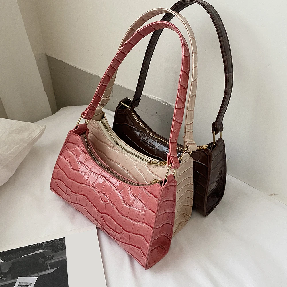 

Fashion Exquisite Shopping Bag PU Leather Handbag Female Shoulder Armpit Bag Retro Casual Women Tote Small Clutch Dropshipping