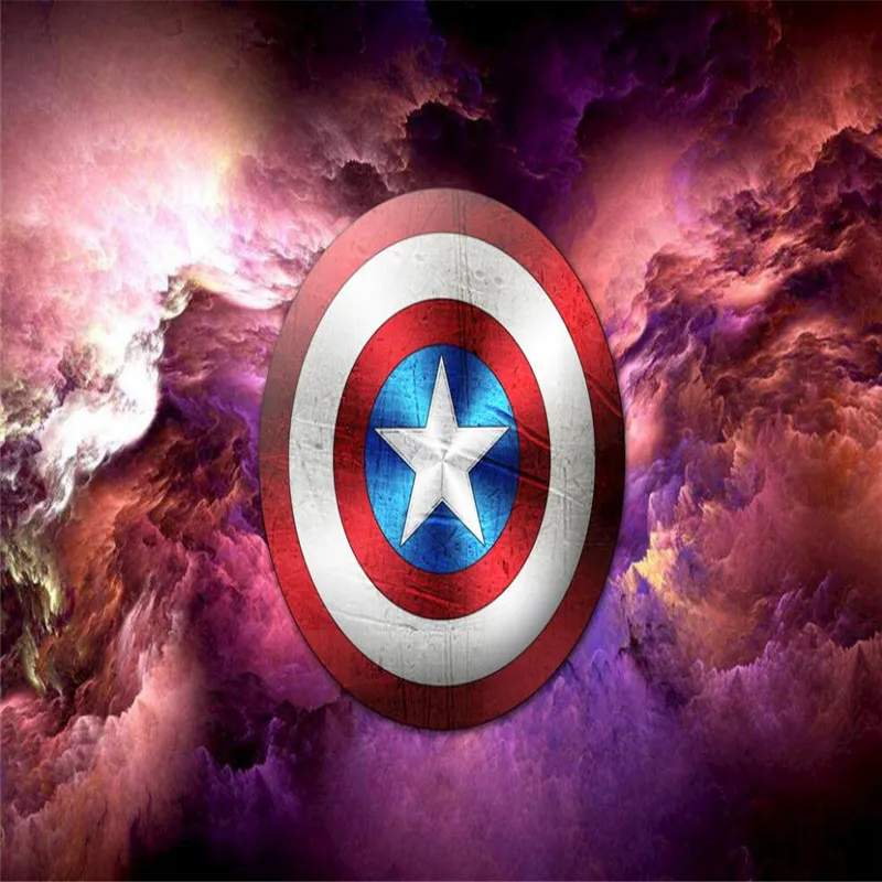 

Avengers Anime Captain America Shield Living Room Home Decor Wall 3D Wallpaper Children's Room Boy Bedroom Mural Wallpaper