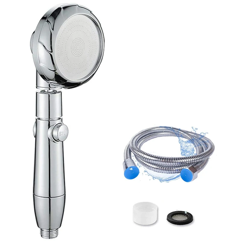 

Shower Head High Pressure With Hose (2M), 3 Spray Settings Detachable Handheld Shower Heads Set With On/Off Pause Switch