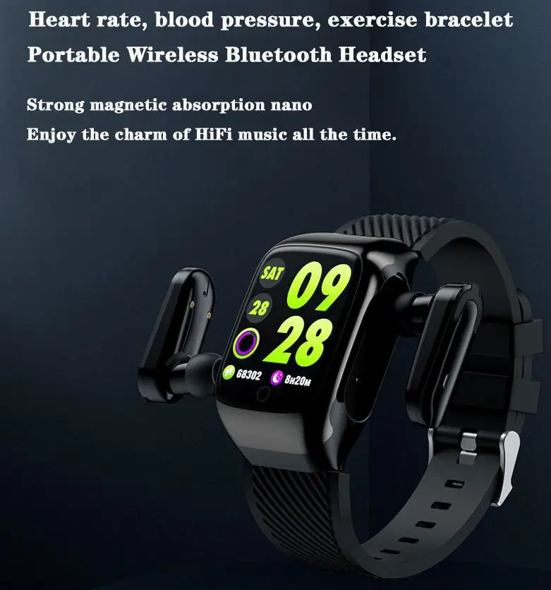 Bluetooth браслет гарнитура говорящий умный Браслет монитор сердечного ритма
