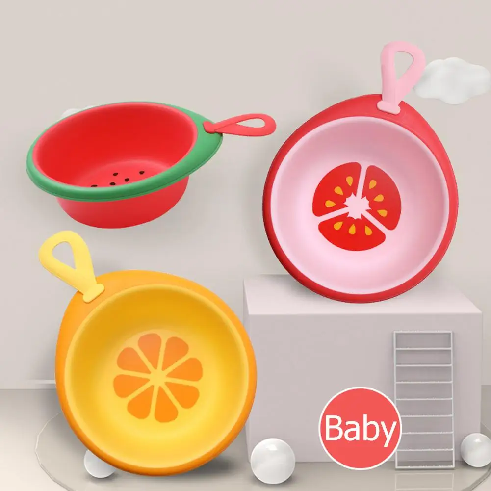 

Practical Multipurpose Daily Healthy Baby Basin Creative Interesting Cartoon Modeling Fruit Washbasin with Hanging Hook