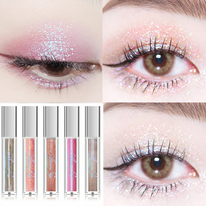 10 цветов светящиеся жидкие тени для век стойкий макияж глаз металлический