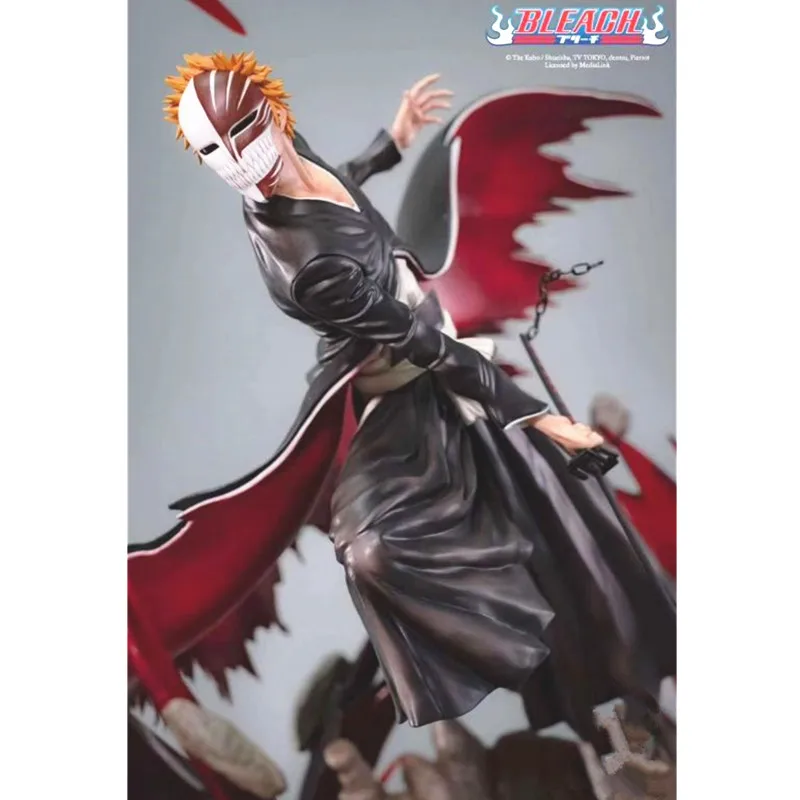 

17.7" Anime BLEACH Kurosaki Ichigo Hollow Mask GK Statue Box Action Figure Collectible Model Toy Y126 47cm