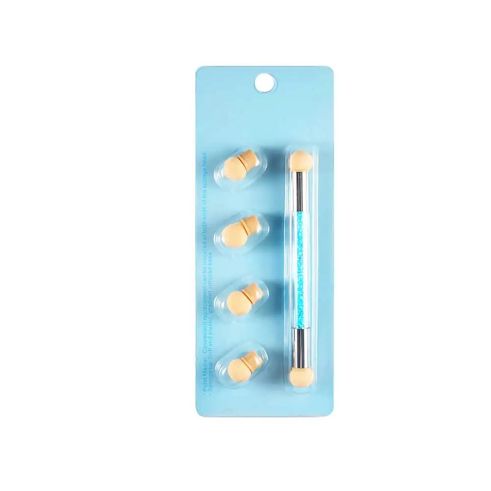 

Nail Drawing Pen Double-Ended Gradient Shading Pen Dotting Brush Sponge Head Nail Art Brush With 4 Replacement Heads