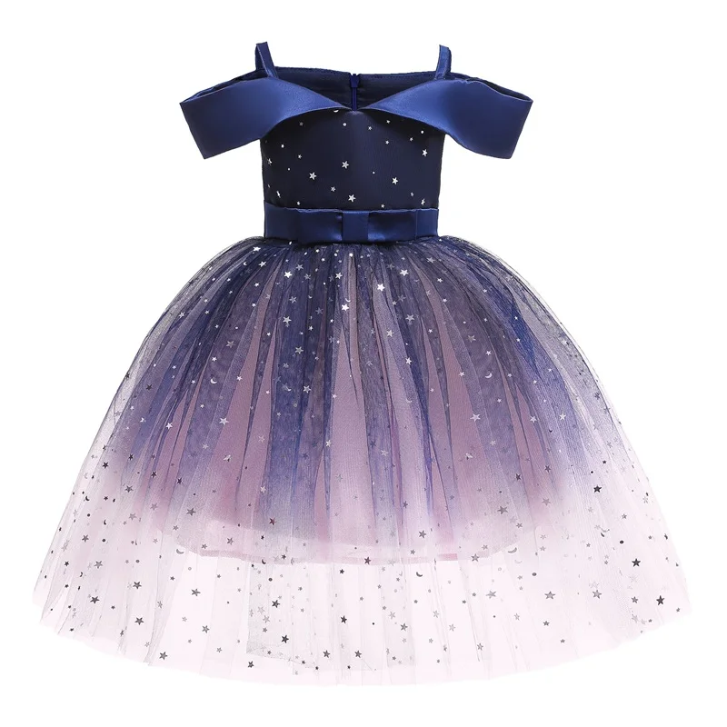Girls Clothes 2020 New Summer Princess Dresses Off-Shoulder Kids Dress Star Mesh Children Clothing 2-10Y | Детская одежда и обувь