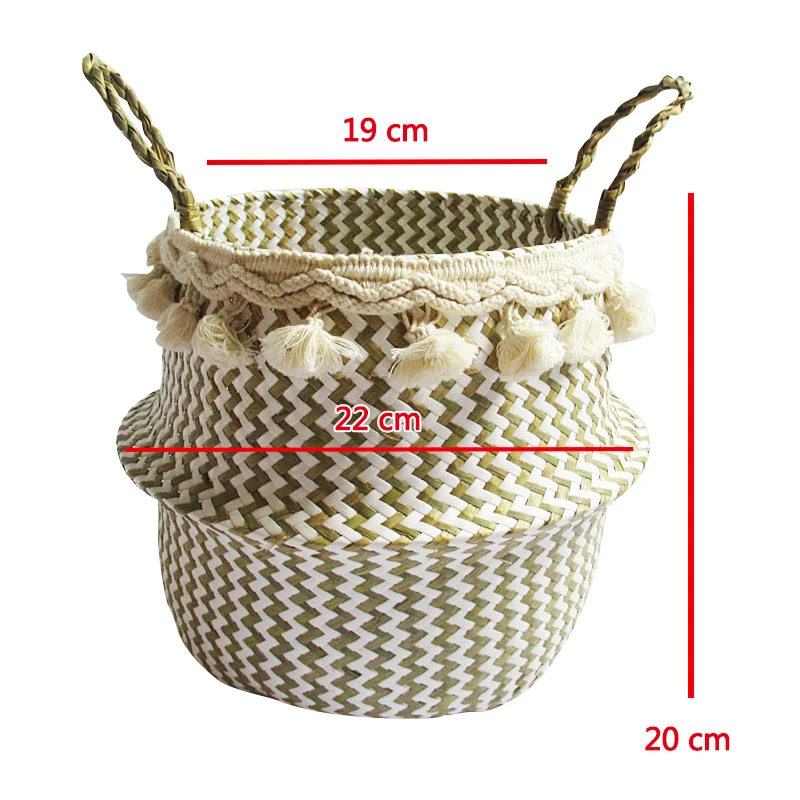 

White Lattice (shell Tassel) Storage Basket