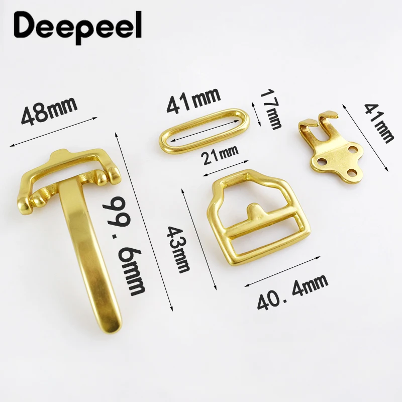 Deepeel1 комплект = 4 шт. цельная латунная пряжка для ремня пряжки кавалерии сумок