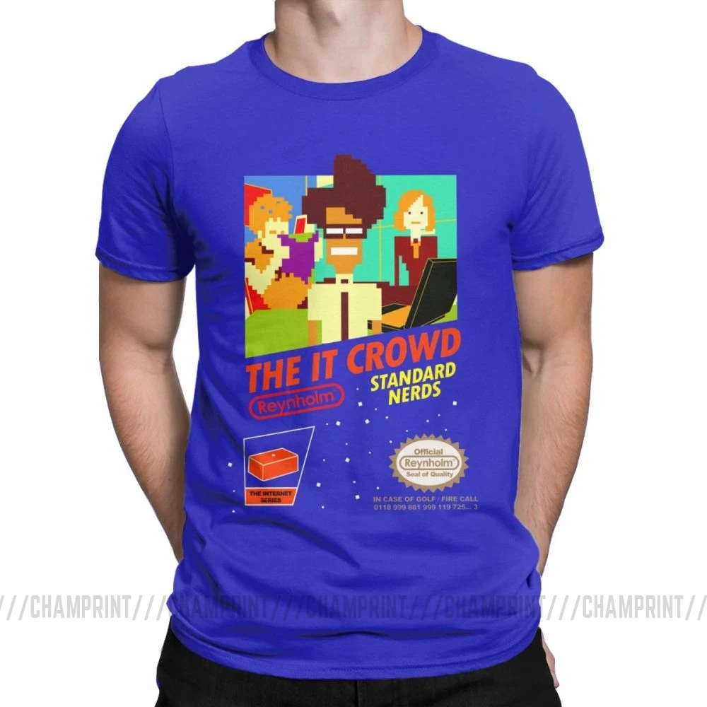The It Crowd Nes 8 Bit футболки игровые зануды забавные гики компьютерные технологии ТВ шоу мужские футболки винтажные футболки подарок идея одежда - Цвет: Синий