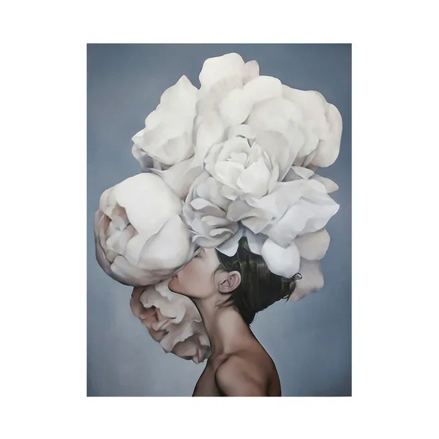 

Creative Sexy Girl Art Portrait Decorative Paintings Wall Decor Modern home decoration Living room bedroom mural Woman flower