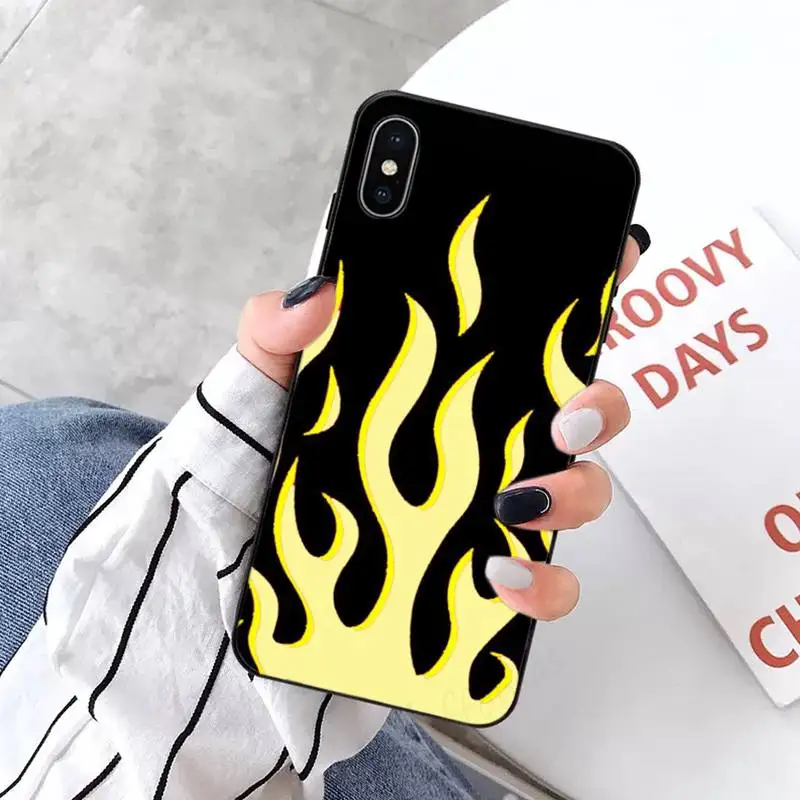 

Fashion Red Flames Fitted Phone Case for iPhone 11 12 pro XS MAX 8 7 6 6S Plus X 5S SE 2020 XR mini