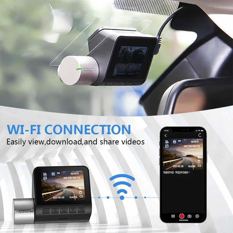 Новый V50 видео Регистраторы Dash Cam 4K G Сенсор Wi Fi Камера Двойной объектив DashCam