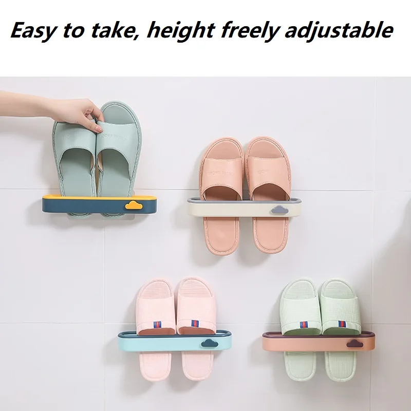 

Three-dimensional strong and seamless sticker shoe storage rack paste shoe rack on the wall bathroom wall-mounted slippers rack