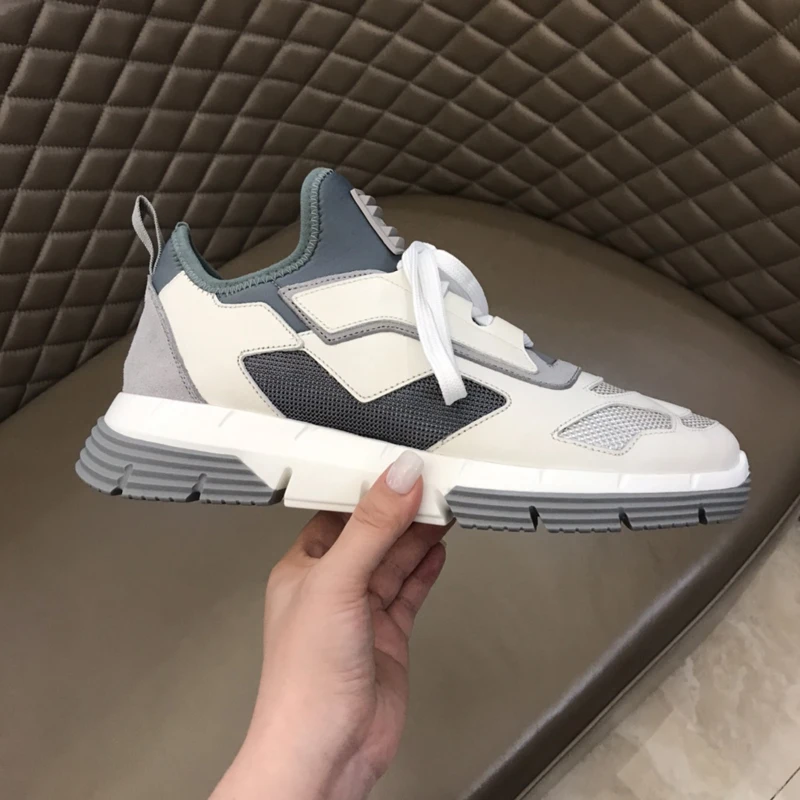 

Luxury Designer Mixed Colors Running Shoes Men Lace Up Platform High-Top Sneakers Real Leather Outdoor Jogging Sport Shoes