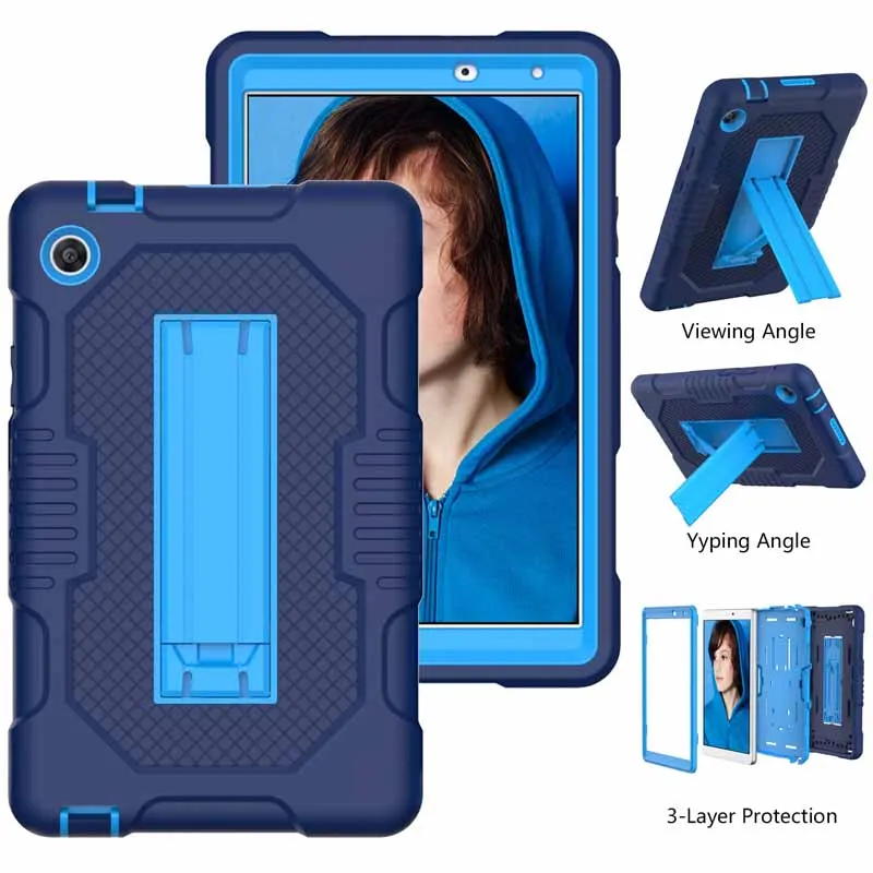 

Shockproof Armor Stand case For Huawei MatePad T8 KOBe2-L09 Kobe2-L03 8.0 inch 2020 Heavy Duty Protective Cover + GiftFilm