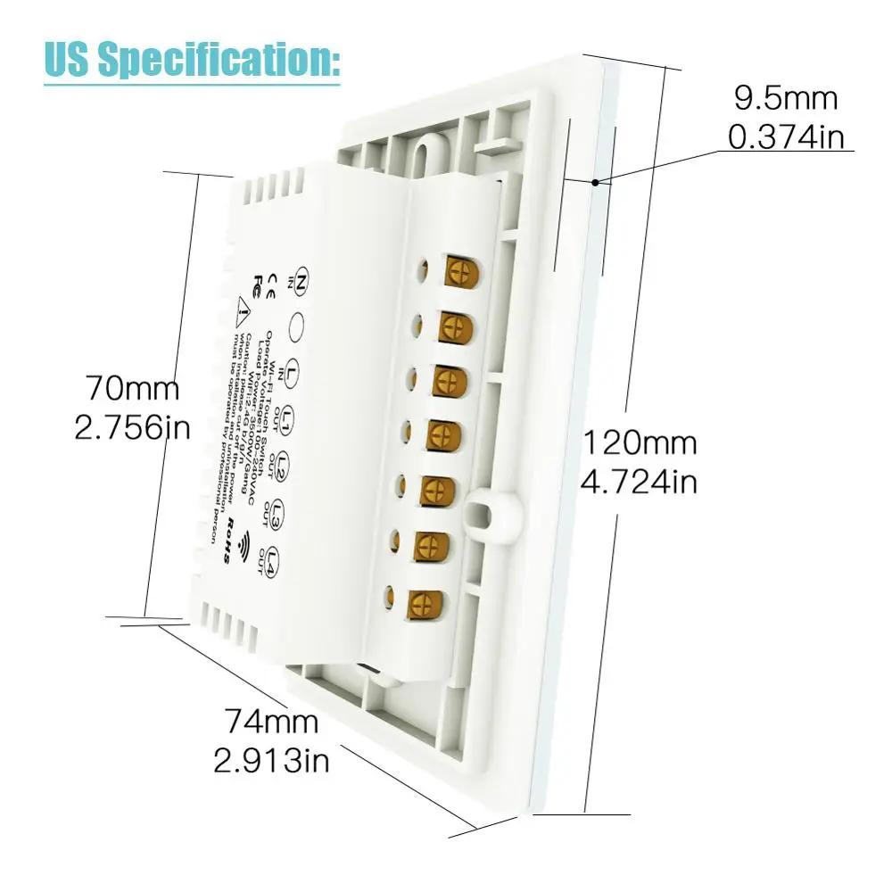 

Multi Color RF433&WiFi Smart Life Wall Light Switch Glass Panel Voice/Tuya APP Remote Control For Alexa Google Home EU/US Type