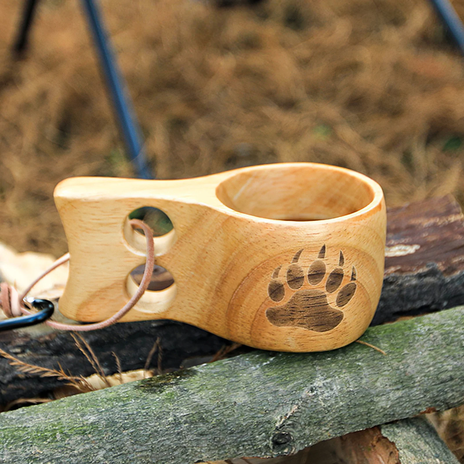 

Wooden Cups With Bear Claw Wood Cups Compact Beer Tea Coffee Milk Water Cup Anti Scald Portable Camping Cup For Camping Outdoor