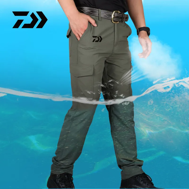 

New Arrival Summer Autumn Men DAIWA Fishing Clothing Outdoor Breathable Quick Dry Hiking Fishing Pants Men Loose Big Size Pants