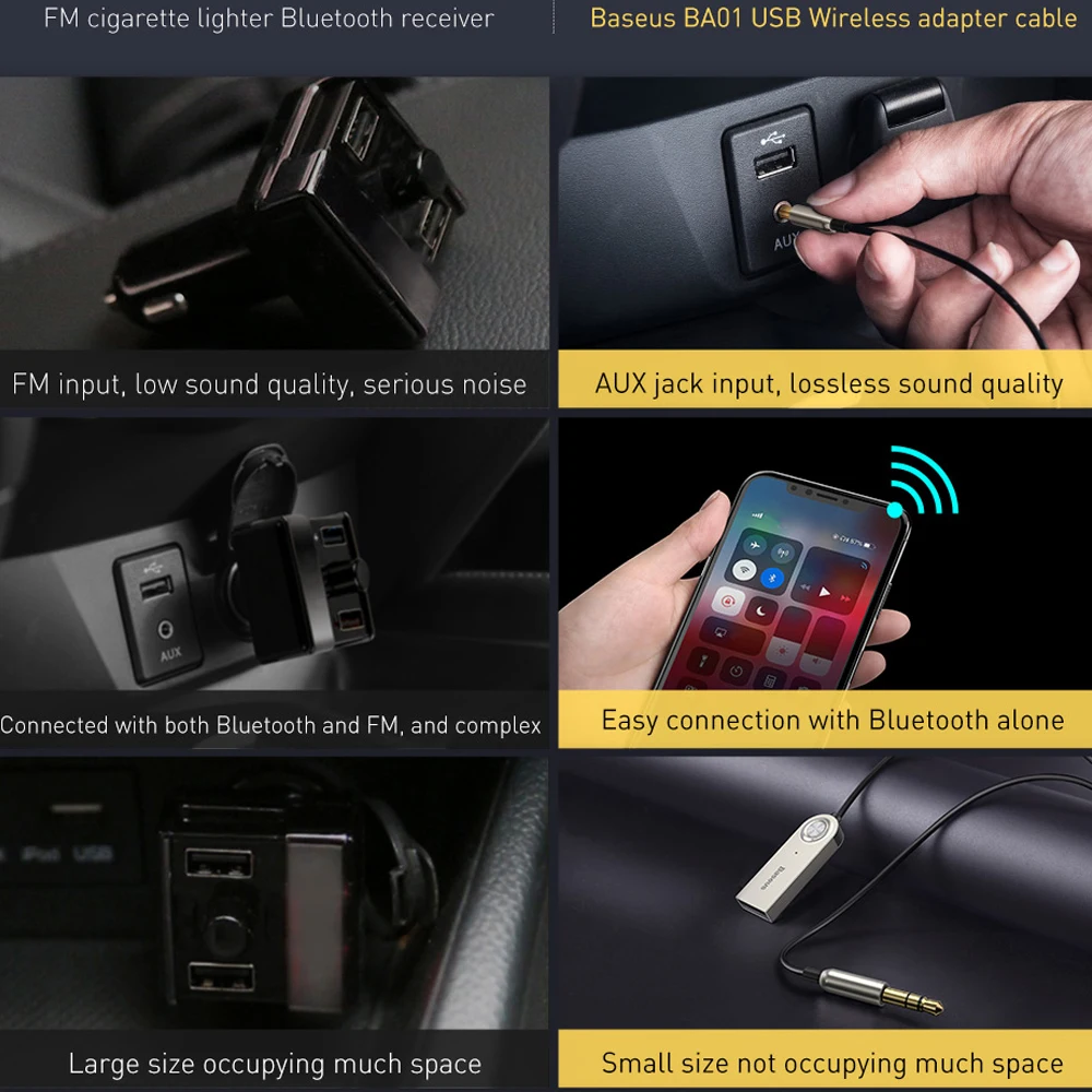 Автомобильный аудиокабель Baseus Bluetooth 5 0 передатчик беспроводной приемник