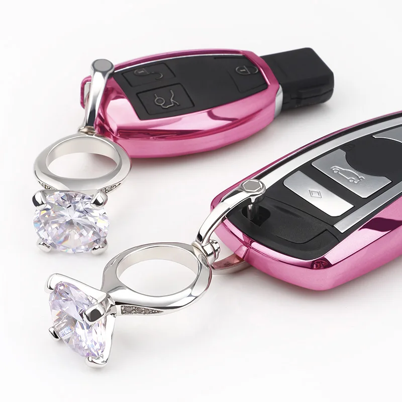 LUNASBORE любовь кристалл супер большой бриллиант кольцо автомобильный брелок