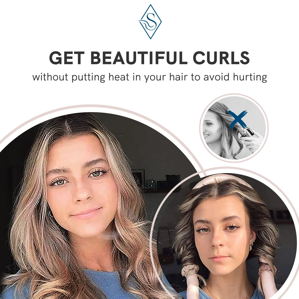 Плойка для завивки волос без нагрева мисс Салли шёлковый ролик мягкая сна