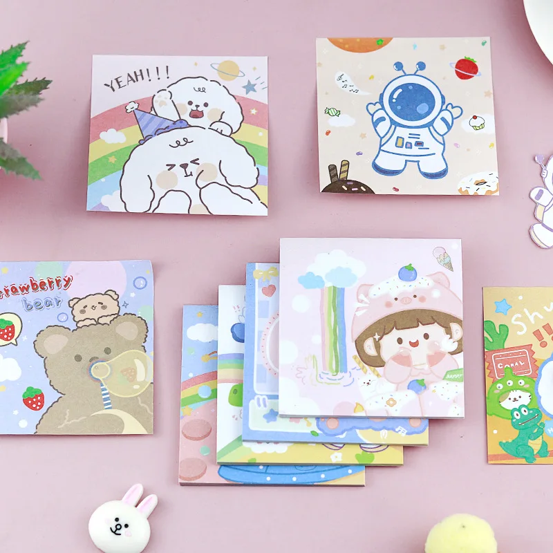 

80 Sheets Cute Cartoon Astronaut Strawberry Bear Memo Note Memo Pad Sticky Note