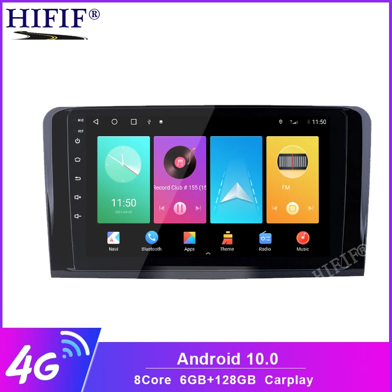 Автомобильный мультимедийный GPS радиоплеер IPS 6 + 128G Android DSP для Mercedes Benz CLASS ML W164 X164