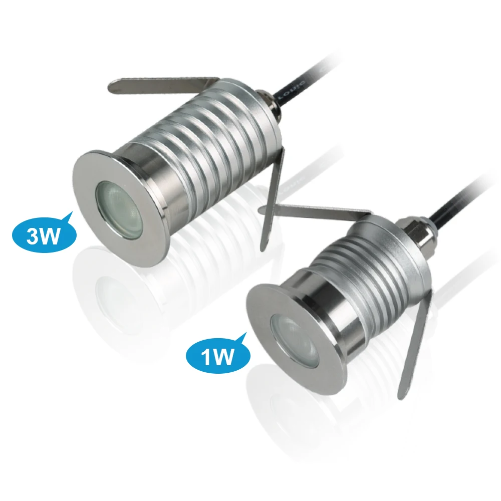 Подземный светильник IP67 1 Вт 3 миниатюрный водонепроницаемый для лестницы