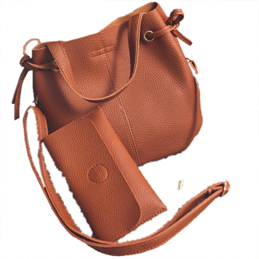 

2/Pcs Womens Bags Handbags New Designer Quality PU Leather Women's Hasp Shoulder Messenger Bags Casual Female Bucket Bag Bolsas