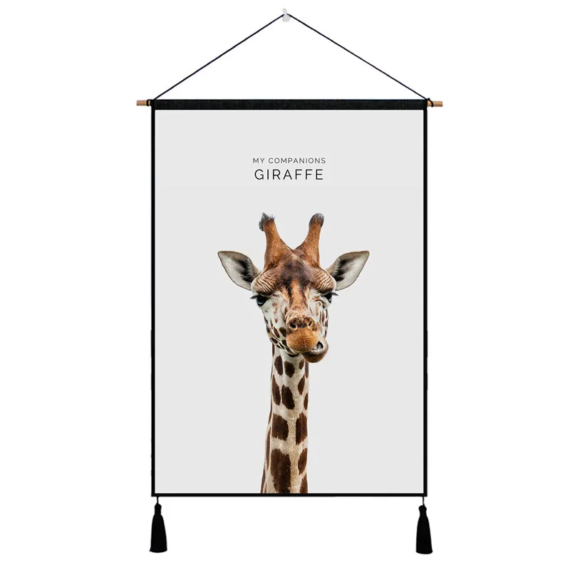 Милые Животные узоры гобелены Висячие Стены Хлопок Ткань искусство Красивая