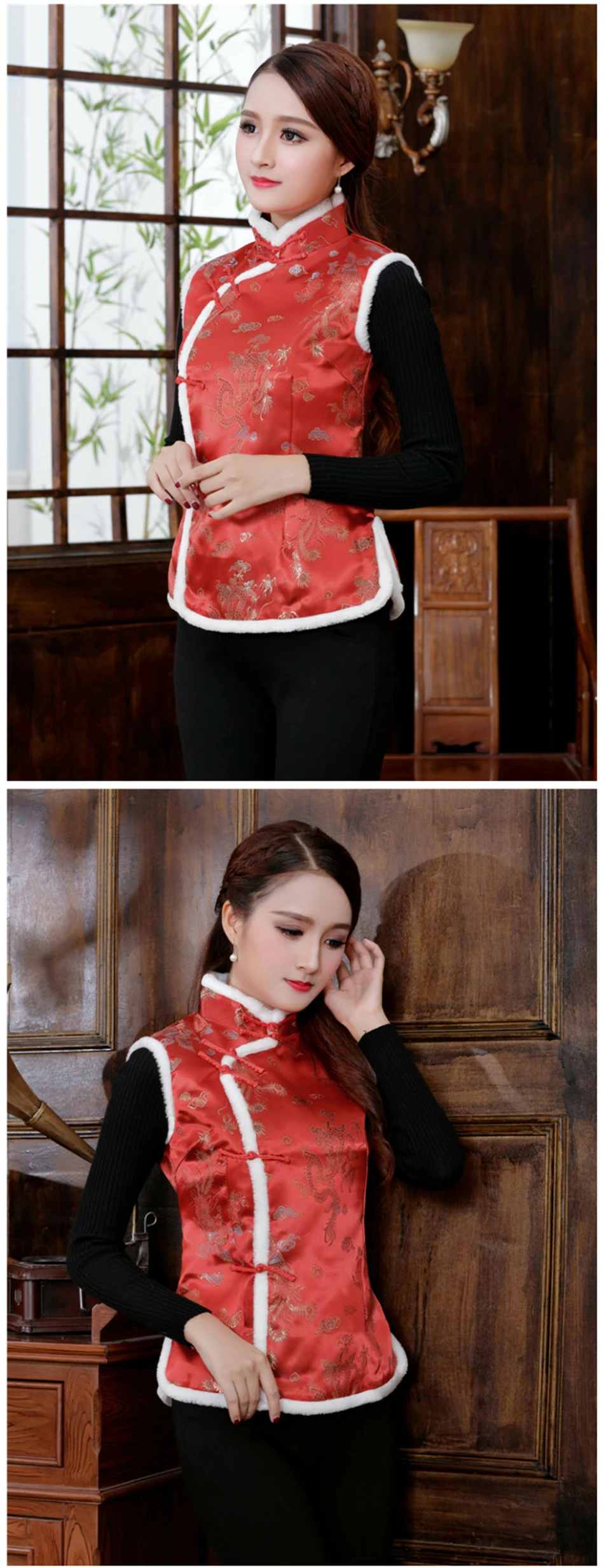 Год женский китайский стиль Qipao Tang костюм толстый бархатный жилет традиционное вечернее свадебное платье Cheongsam ретро атласное платье