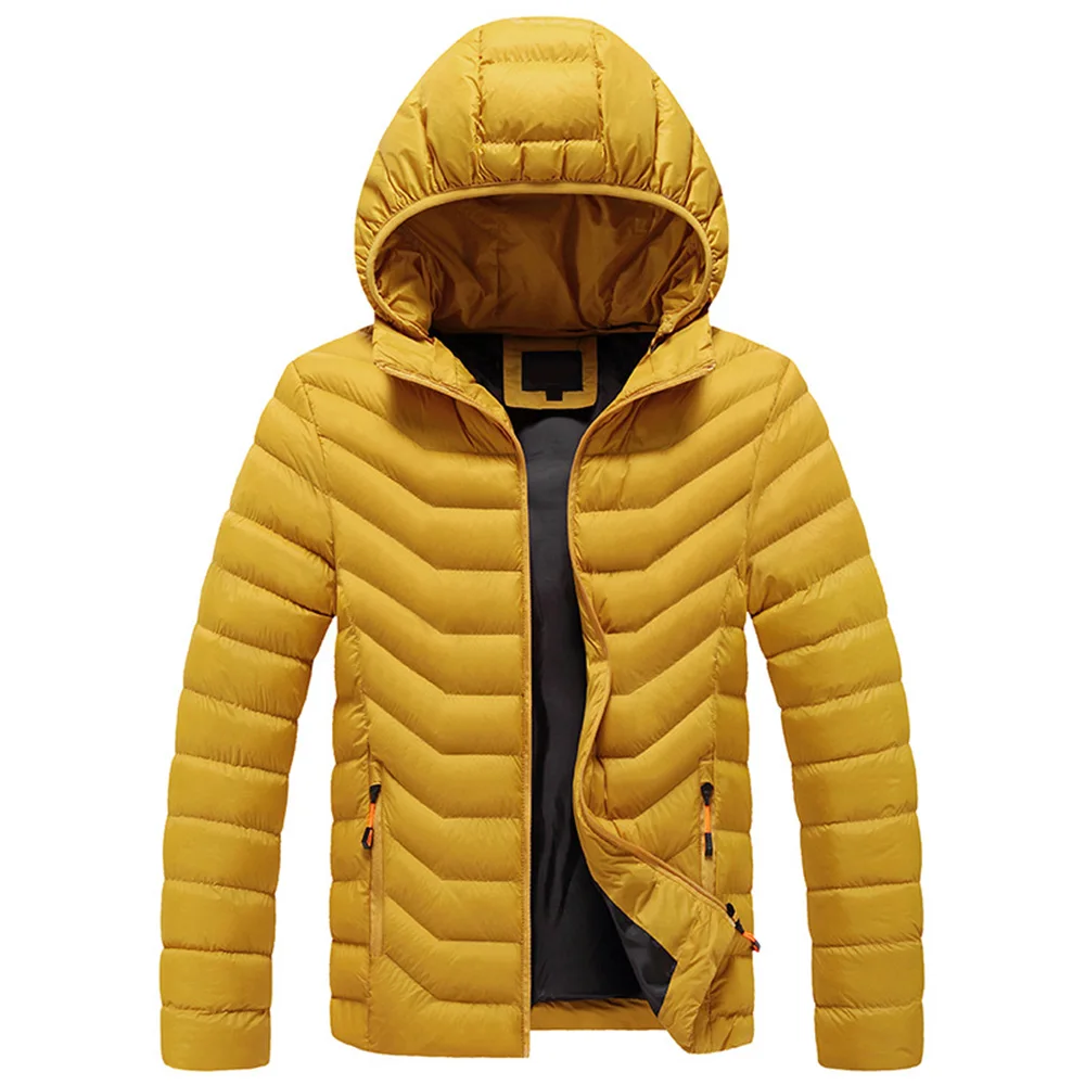 Мужская теплая куртка с капюшоном, черная Повседневная ветрозащитная приталенная однотонная парка в уличном стиле, для осени и зимы,