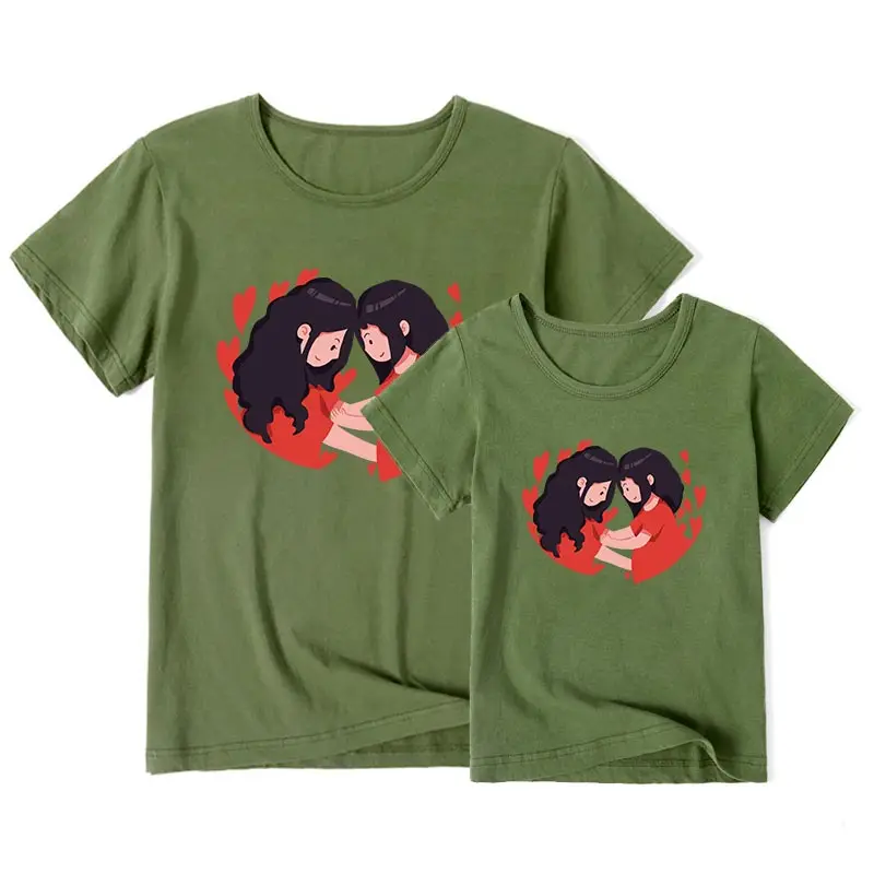 

Summer cute girl T Shirt Funny Baby Mommy Family Matching Clothing Baby Mom Matching Clothes top tee