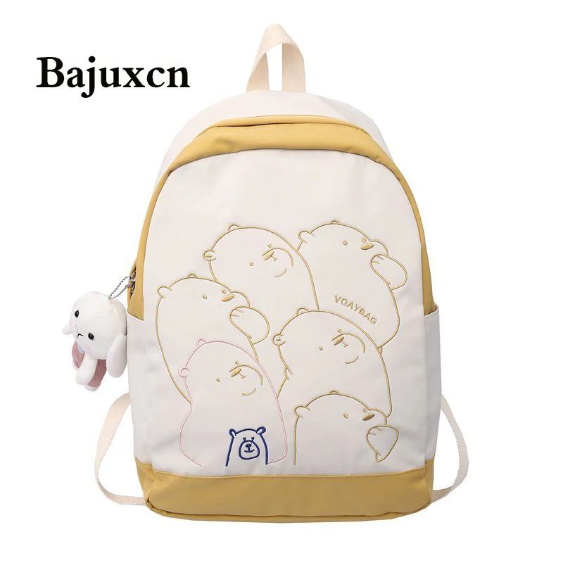 

Многофункциональный рюкзак с вышивкой, школьный ранец с мультипликационным рисунком для студентов, вместительный дорожный ранец на плечо, ...