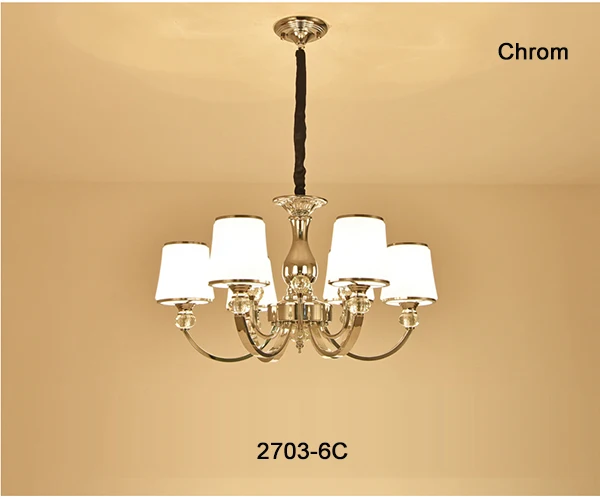 6 light chrom Современный блеск, хромированные металлические светодиодные люстры, светильник ing Crystal, для гостиной, светодиодные подвесные люстры, светильник s, для спальни, светодиодный подвесной светильник - Цвет абажура: 6 light chrom