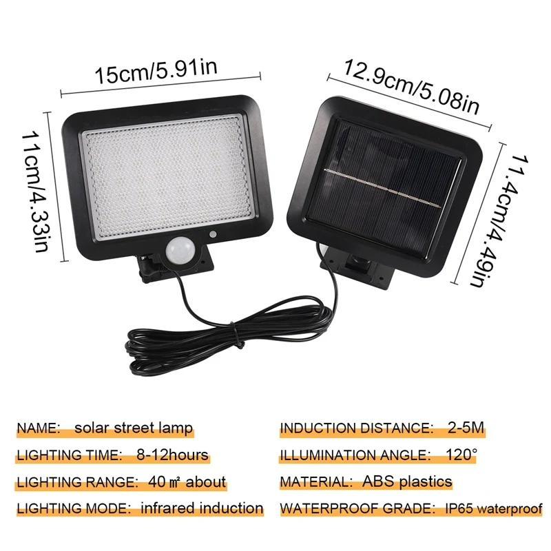 100 светодиодный солнечный светильник на открытом воздухе движения Сенсор