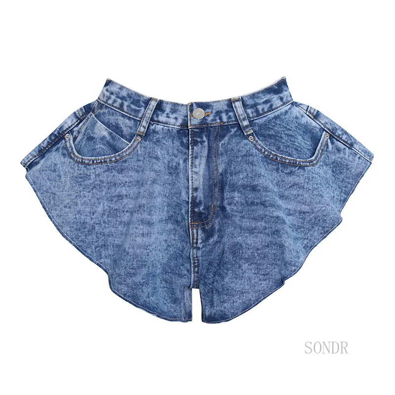 Пикантные джинсовые шорты винтажные микро-шорты Клубная одежда широкие размером