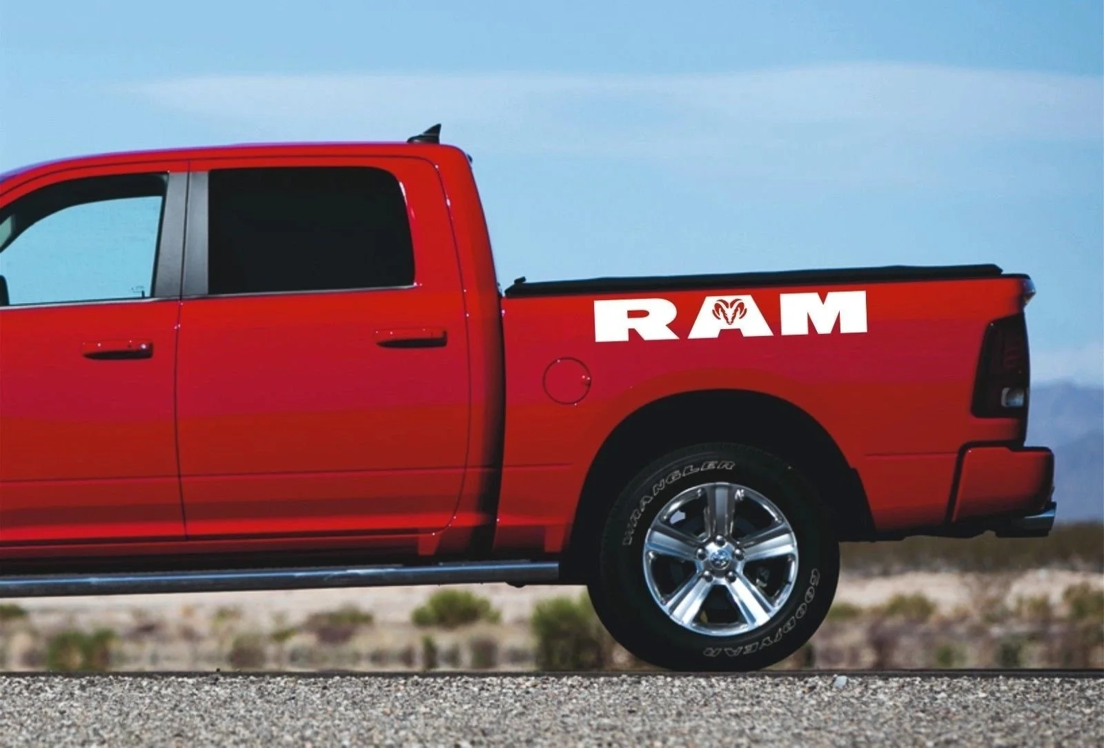 Для DODGE ram HEMI 1500 2500 3500 2x наклейки сбоку графика виниловая наклейка стикер, логотип